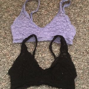 V neck lace bralette bundle